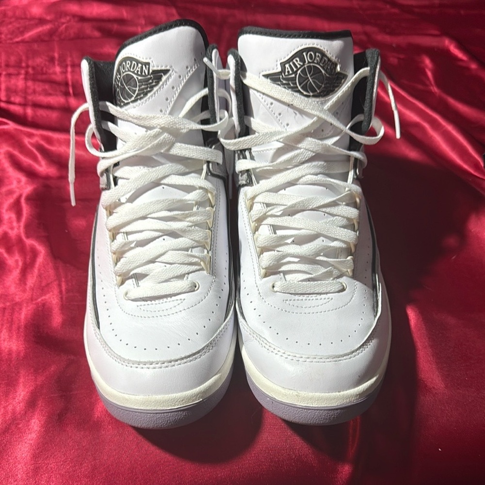 White and Black Air Jordan High Tops